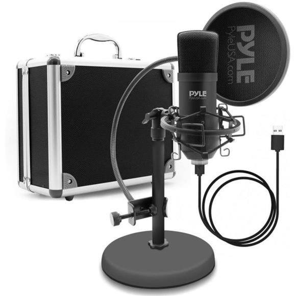 USBMicrophone Podcast Recording Kit-Audio Cardioid Condenser Mic w/Desktop Stand